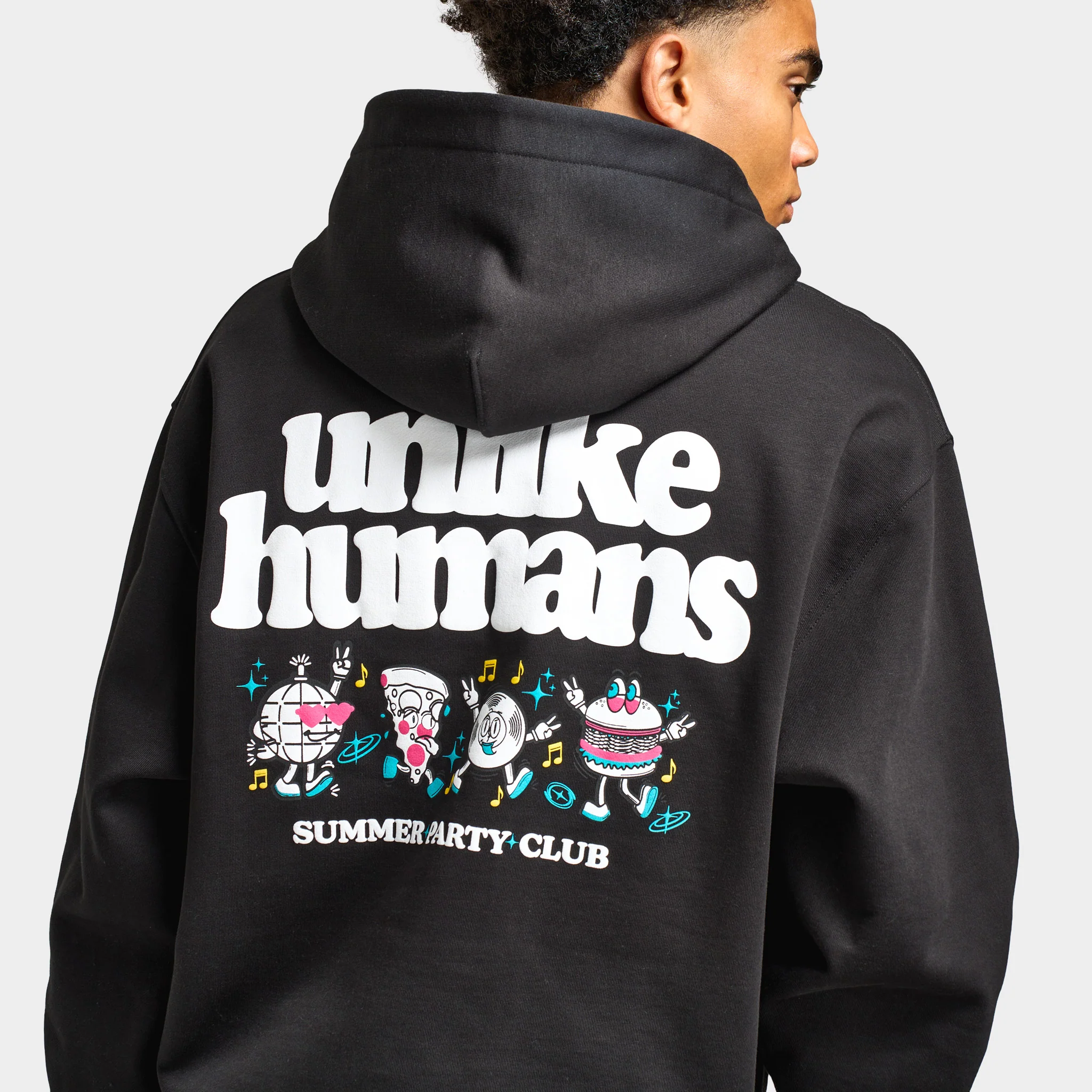 Unlike Humans Party Club Hoodie / Black - Image 4