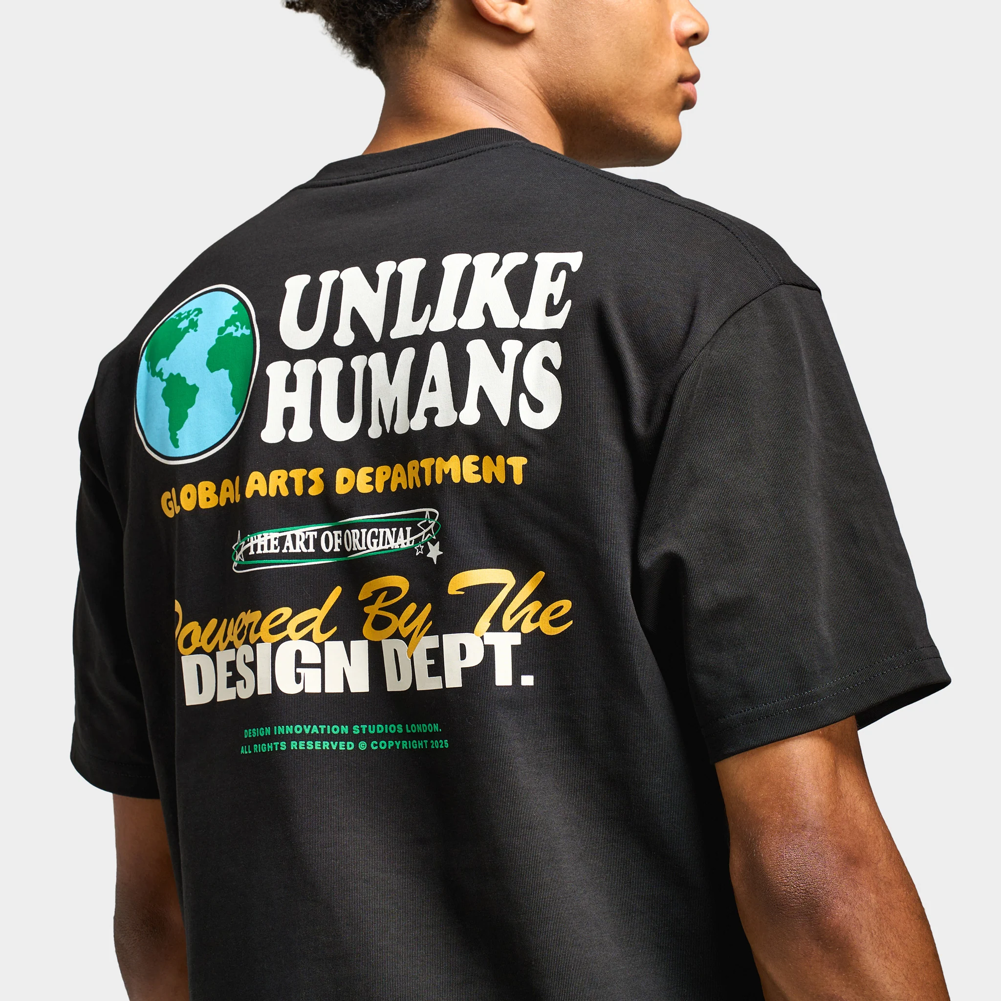 Unlike Humans Power World T-shirt / Black - Image 4