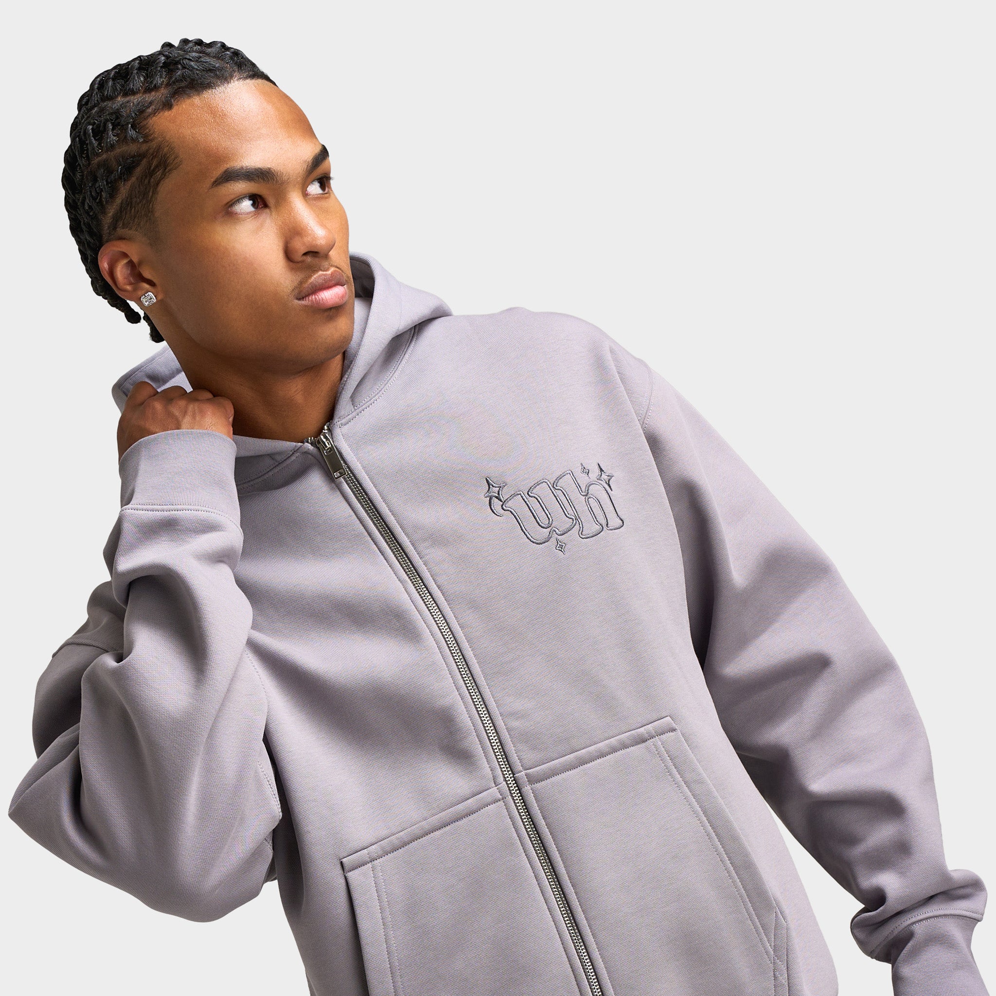 Unlike Humans Romilly Full-Zip Hoodie / Washed Storm Cloud - Image 3