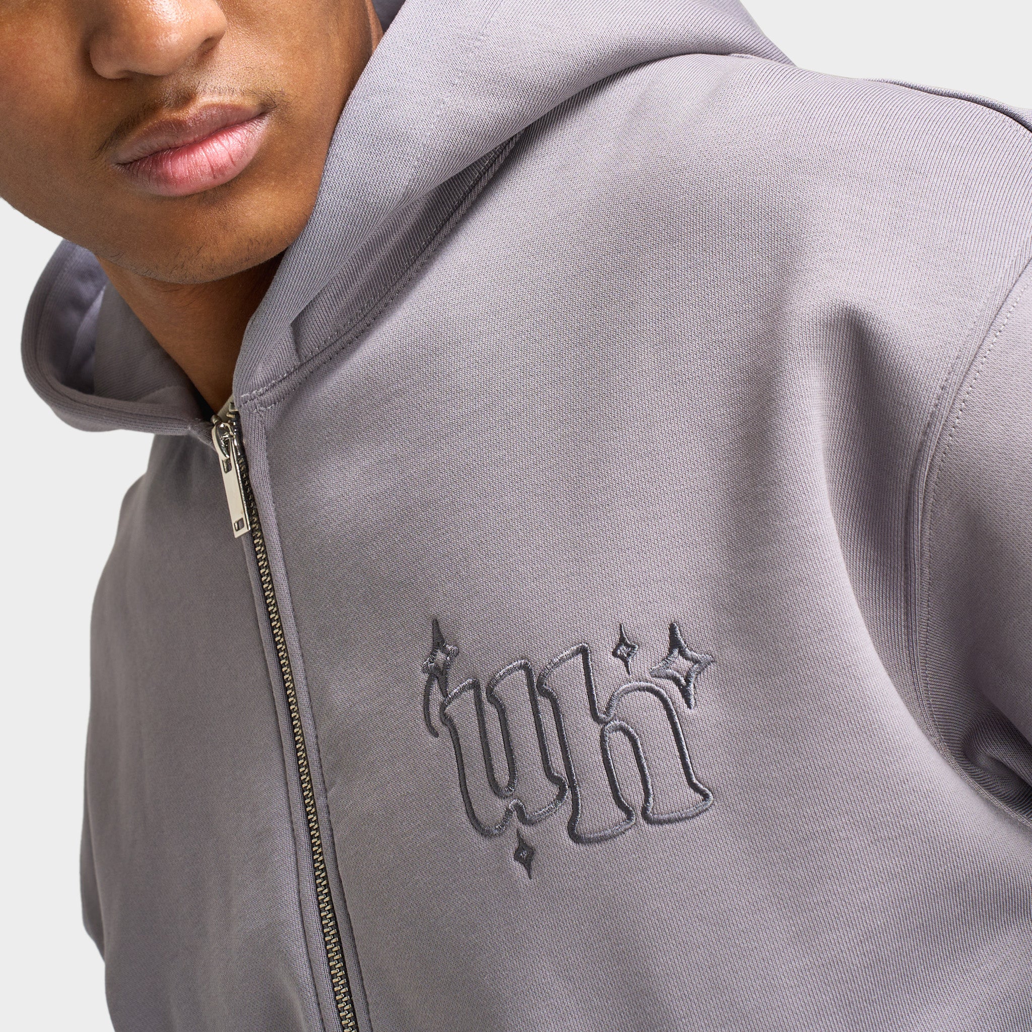 Unlike Humans Romilly Full-Zip Hoodie / Washed Storm Cloud - Image 4