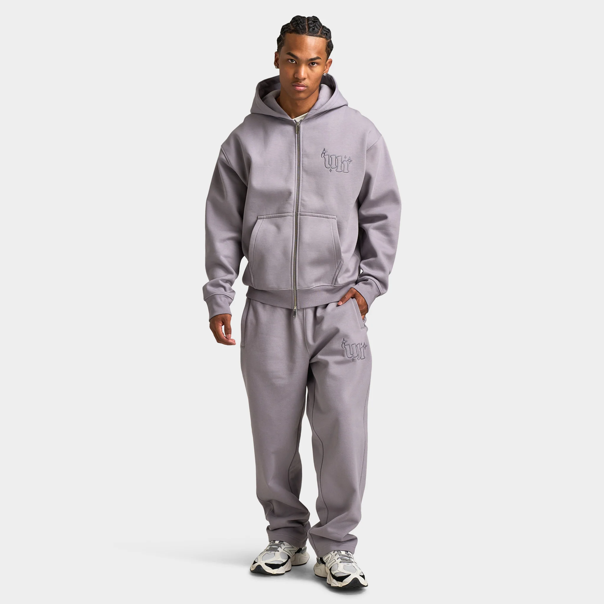Unlike Humans Romilly Full-Zip Hoodie / Washed Storm Cloud - Image 6