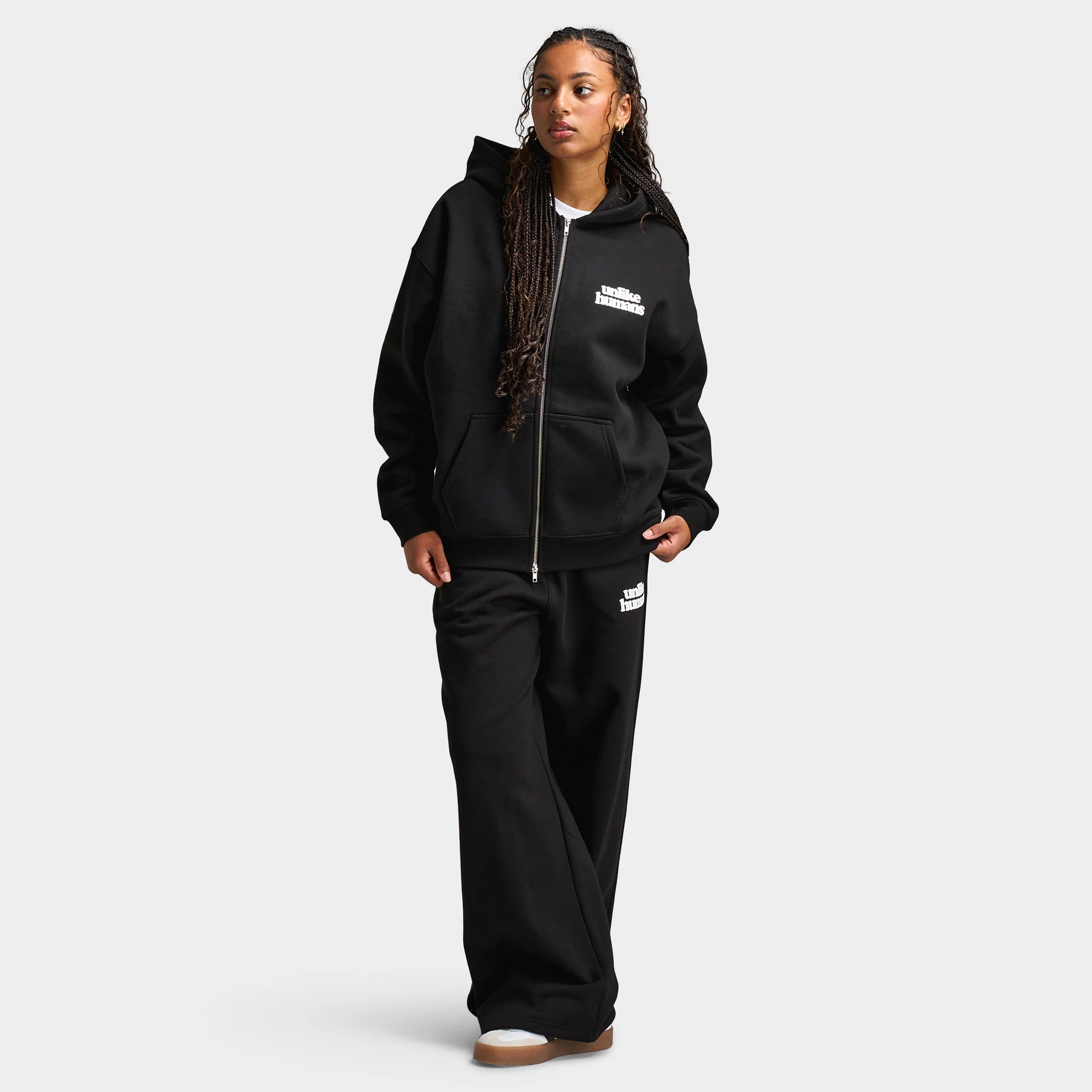 Unlike Humans Women's Bubble Full Zip Hoodie / Black - Image 6