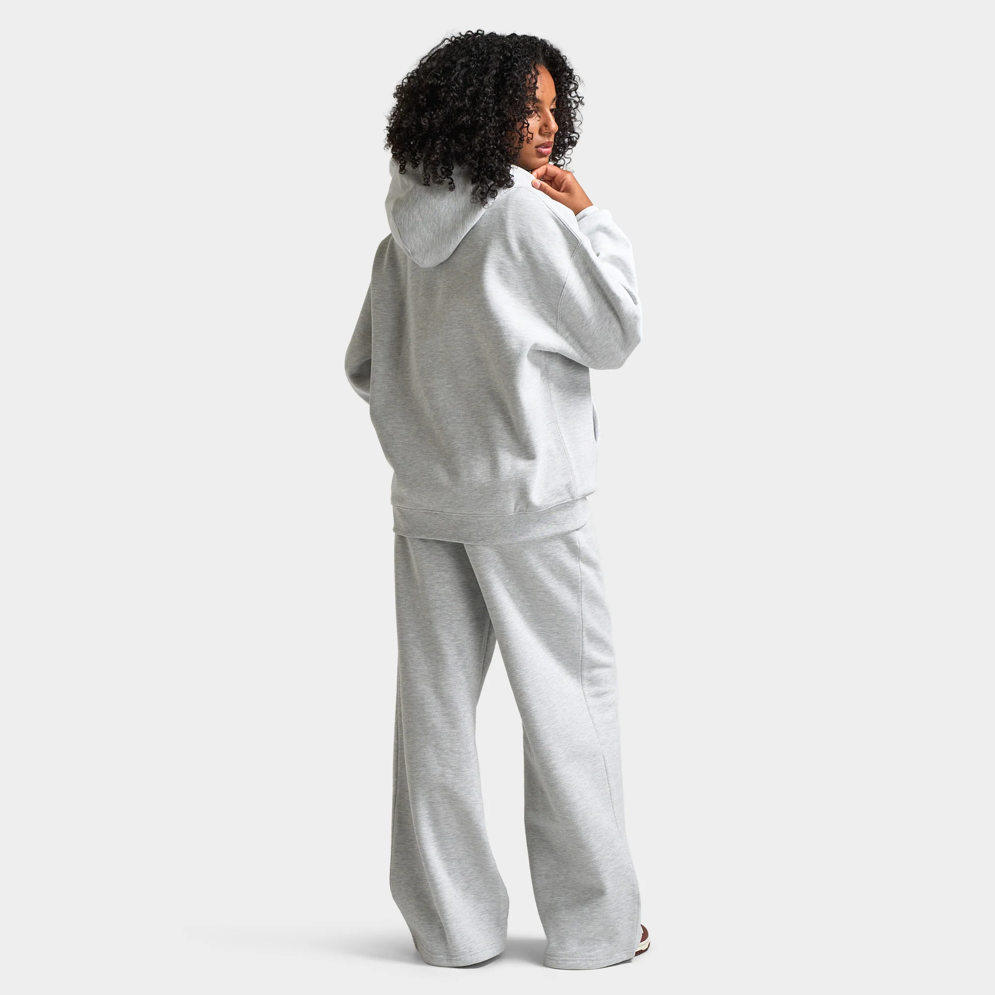 Unlike Humans Women's Bubble Full Zip Hoodie / Light Grey Marl - Image 5