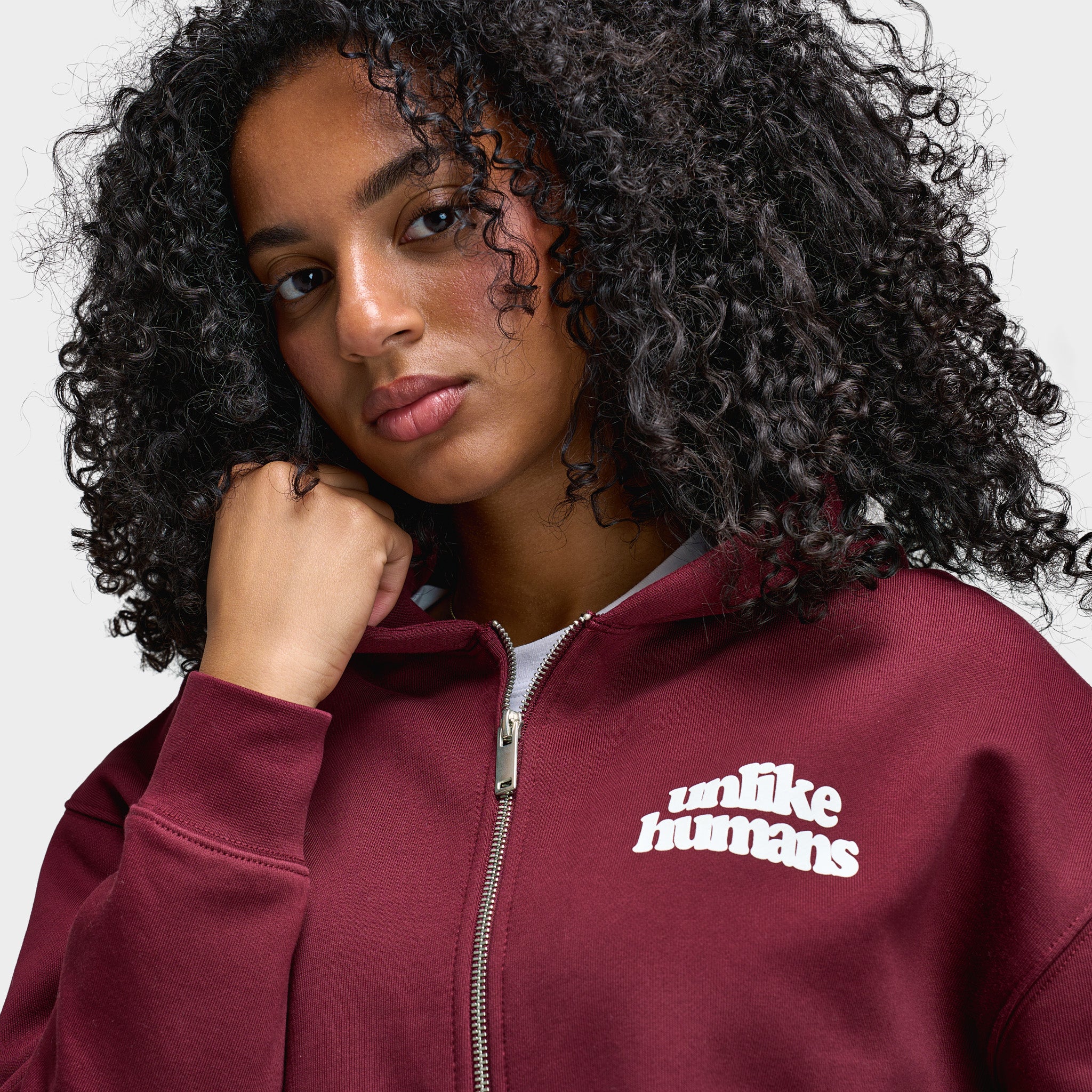 Unlike Humans Women's Bubble Fullzip Hoodie / Red - Image 4