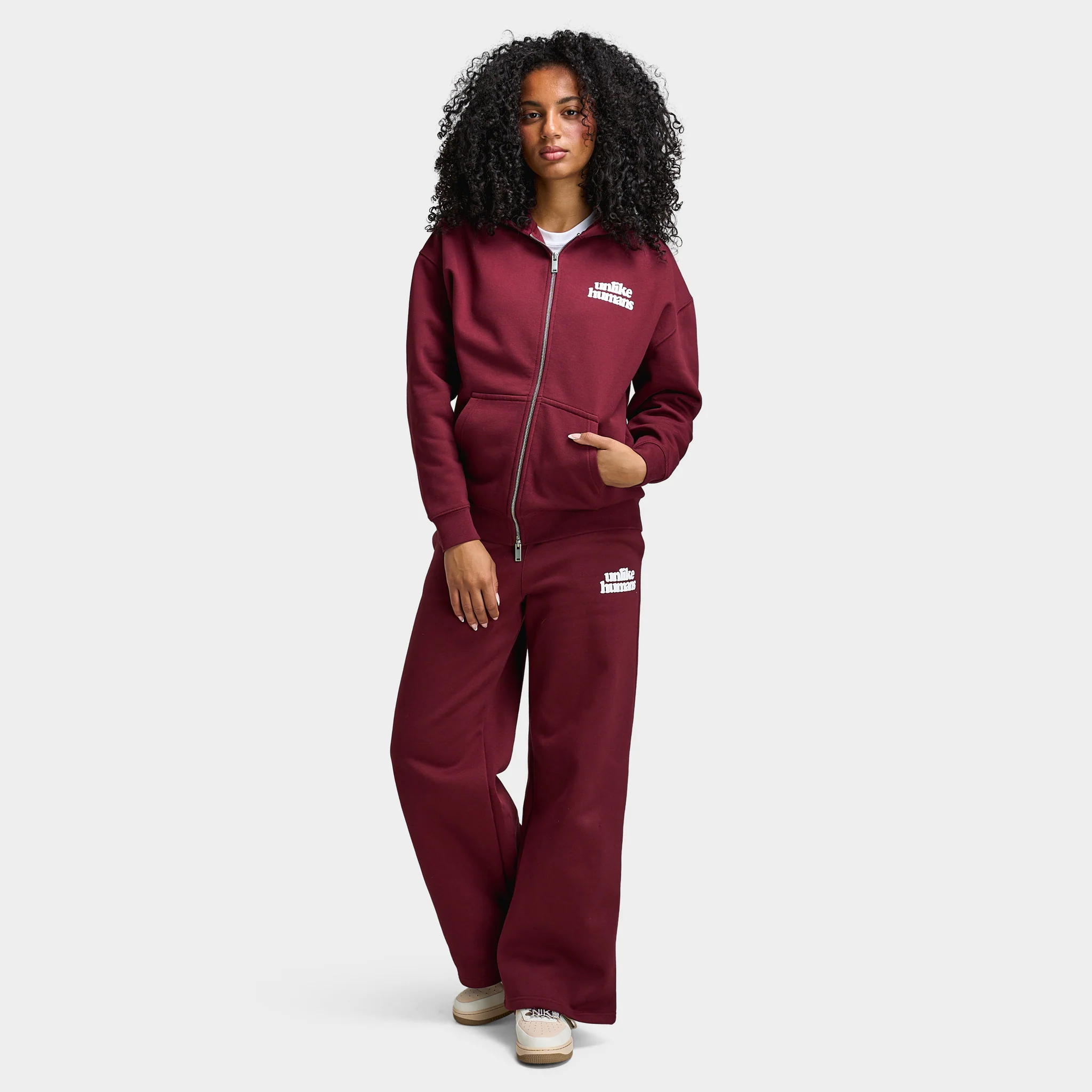 Unlike Humans Women's Bubble Fullzip Hoodie / Red - Image 6