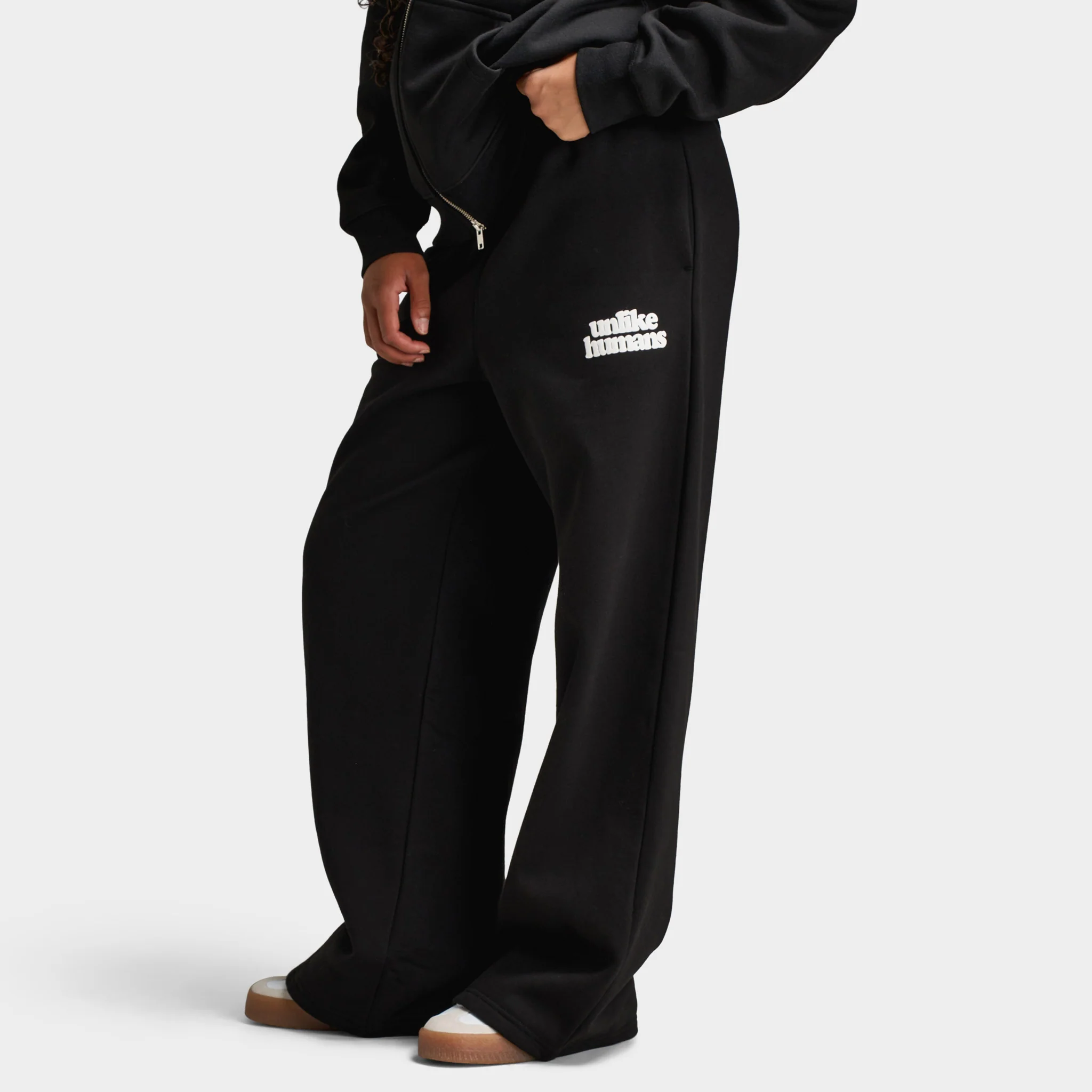 Unlike Humans Women's Bubble Wide Leg Joggers / Black - Image 3