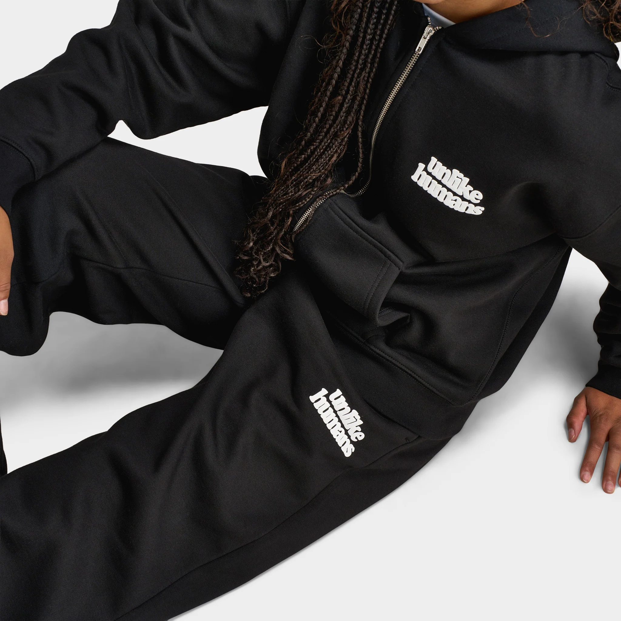 Unlike Humans Women's Bubble Wide Leg Joggers / Black - Image 5