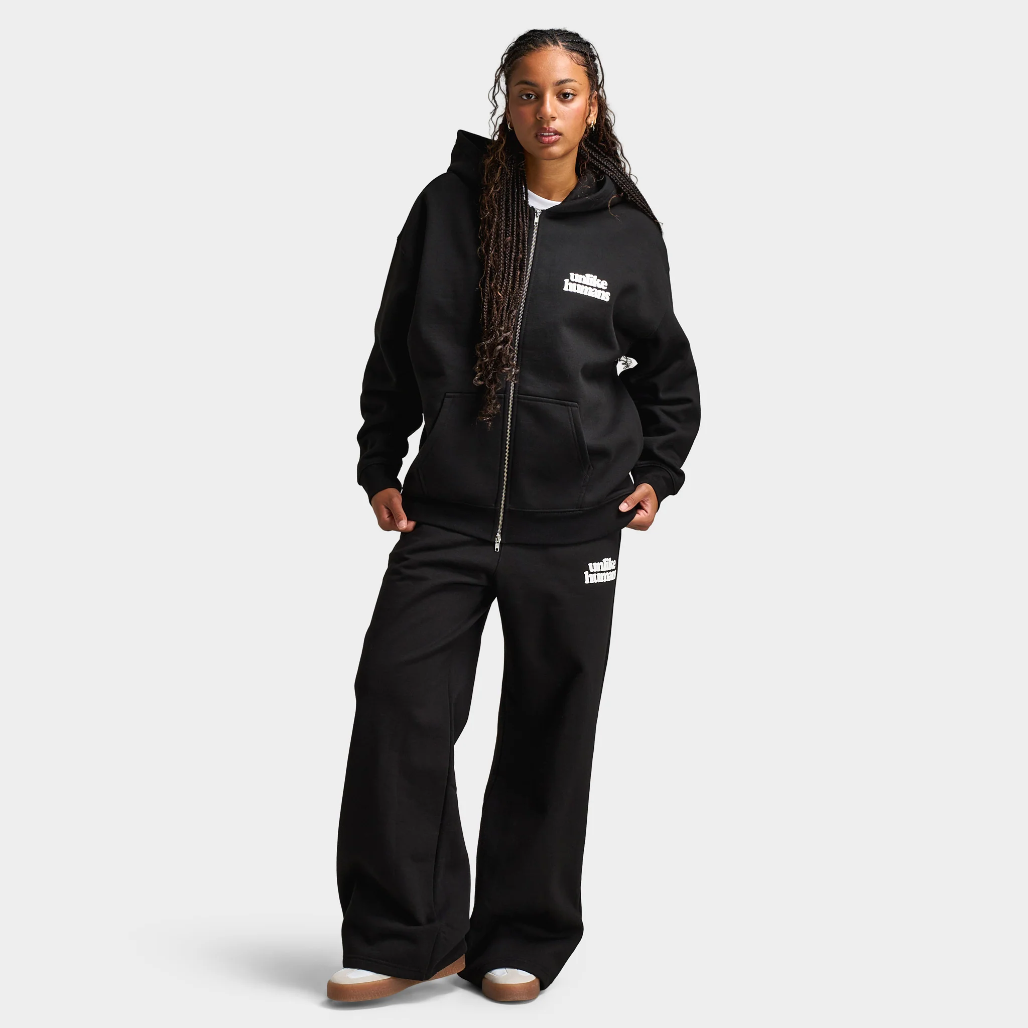 Unlike Humans Women's Bubble Wide Leg Joggers / Black - Image 6
