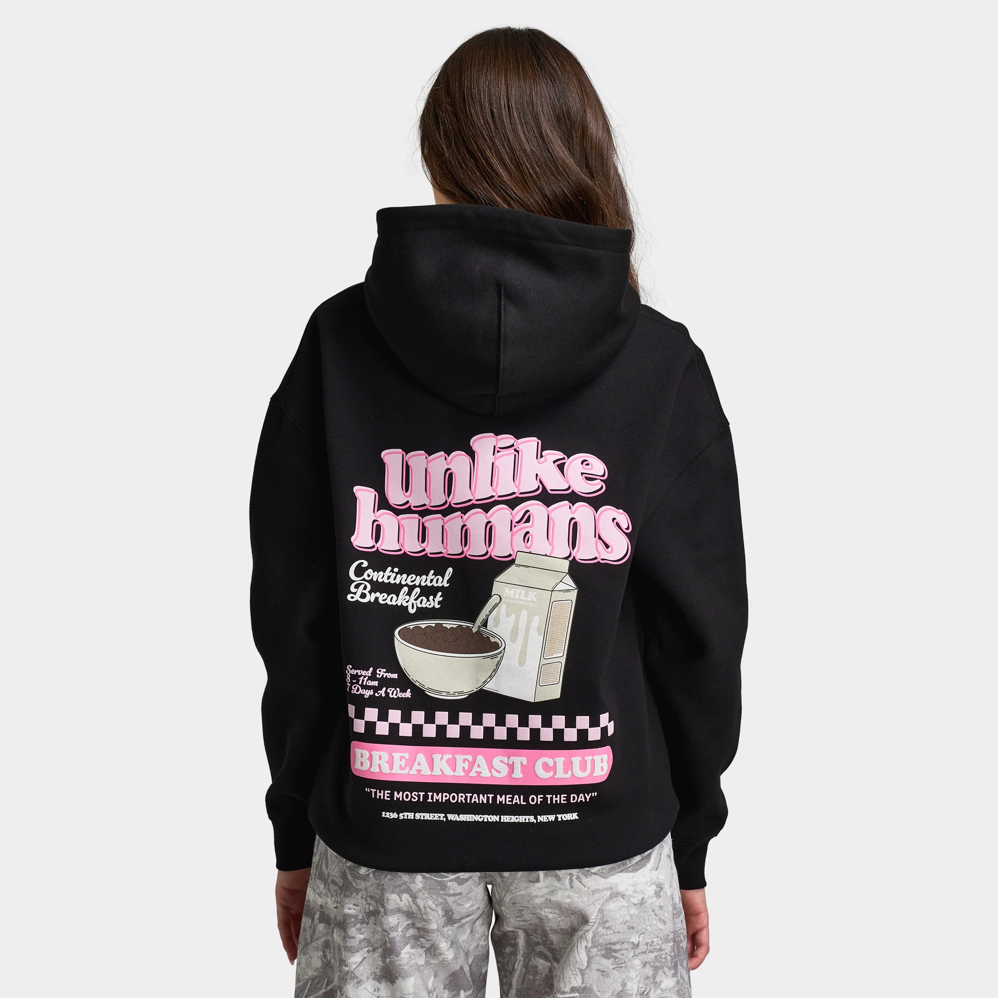 Unlike Humans Women's Cereal Hoodie / Black - Image 2