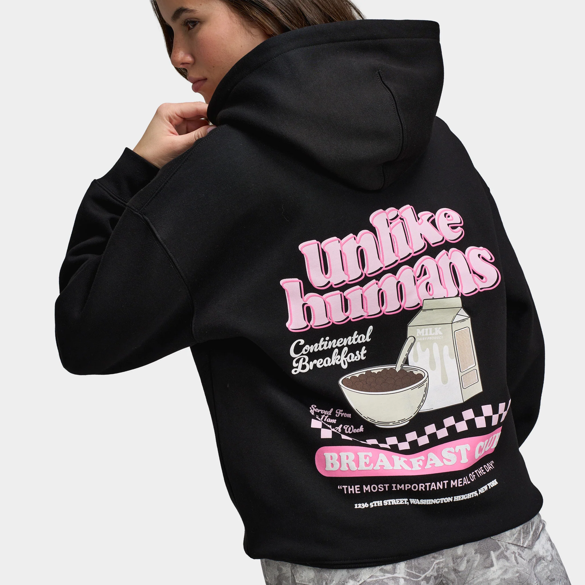 Unlike Humans Women's Cereal Hoodie / Black - Image 3