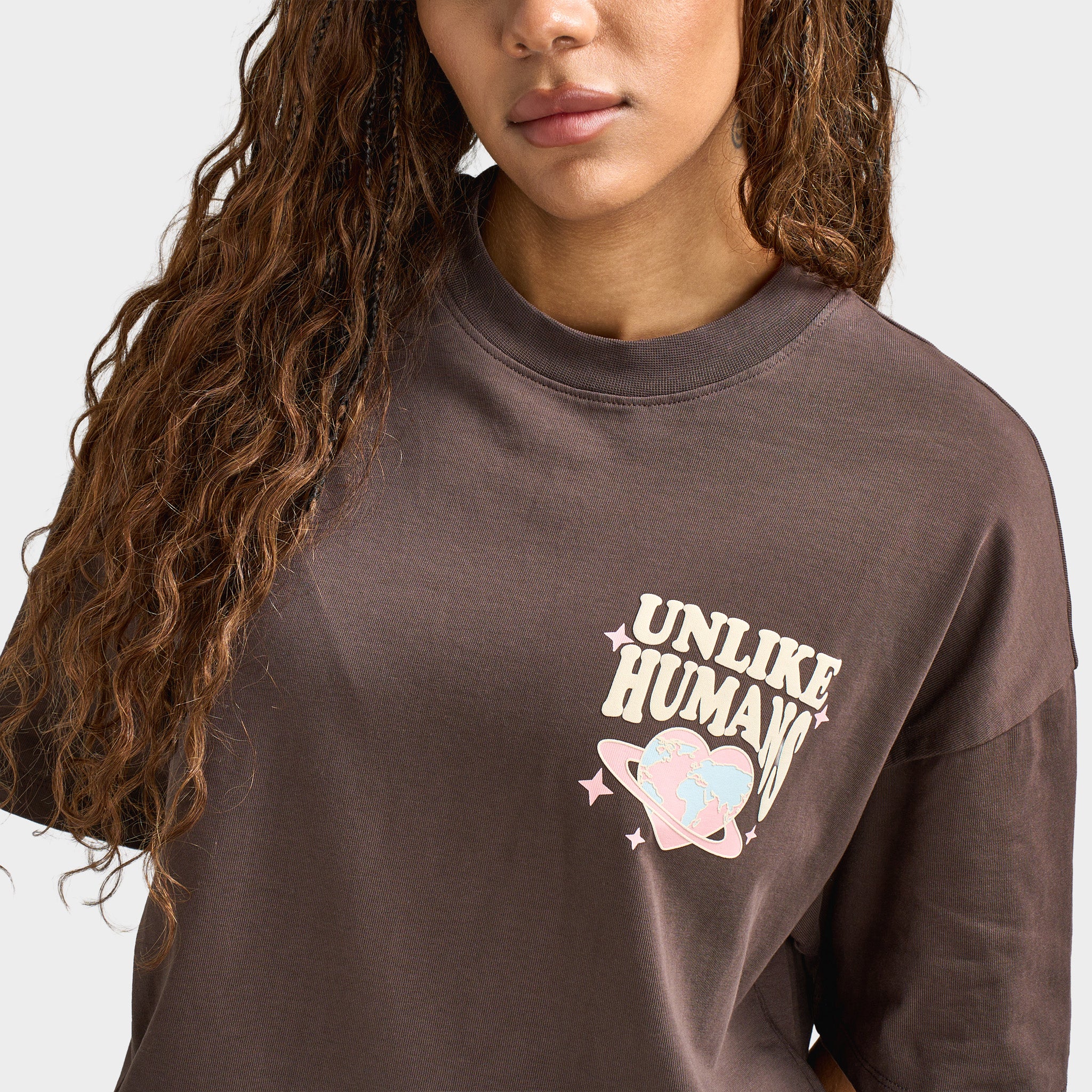 Unlike Humans Women's Protect Tee / Brown - Image 4