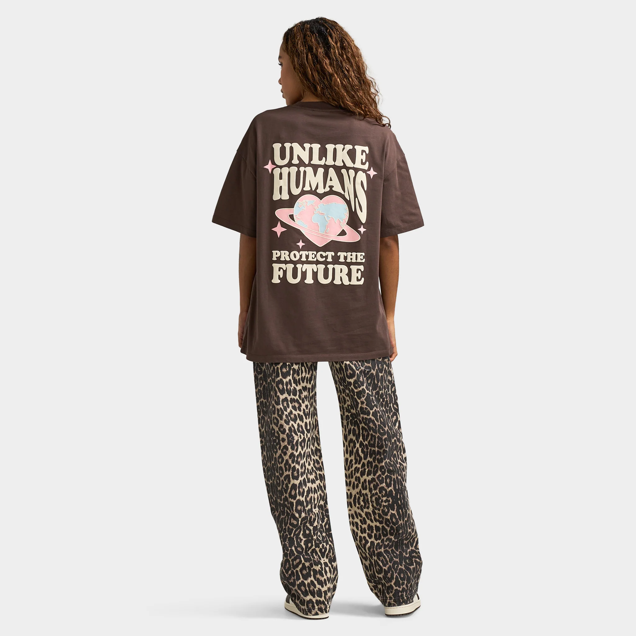 Unlike Humans Women's Protect Tee / Brown - Image 5