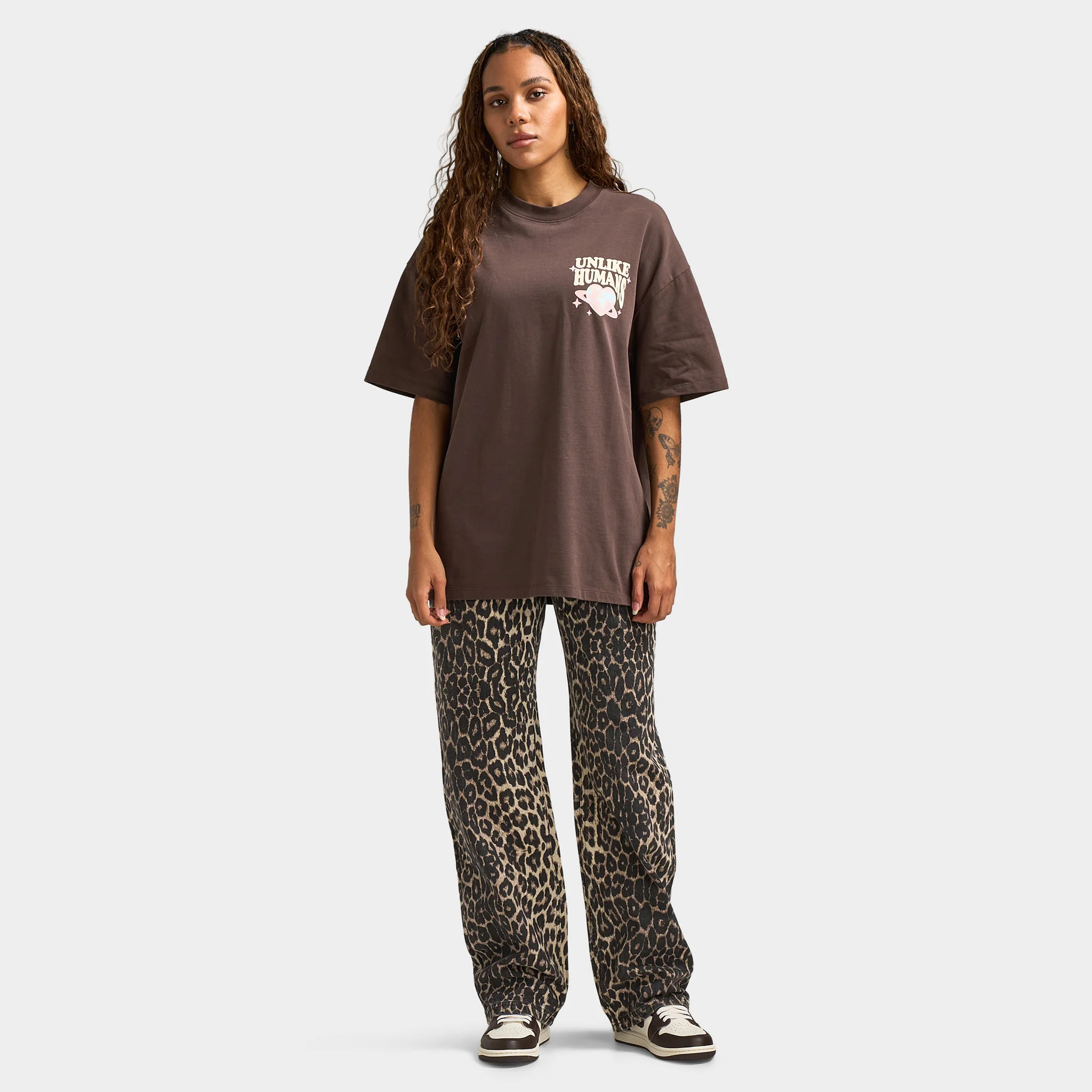 Unlike Humans Women's Protect Tee / Brown - Image 6