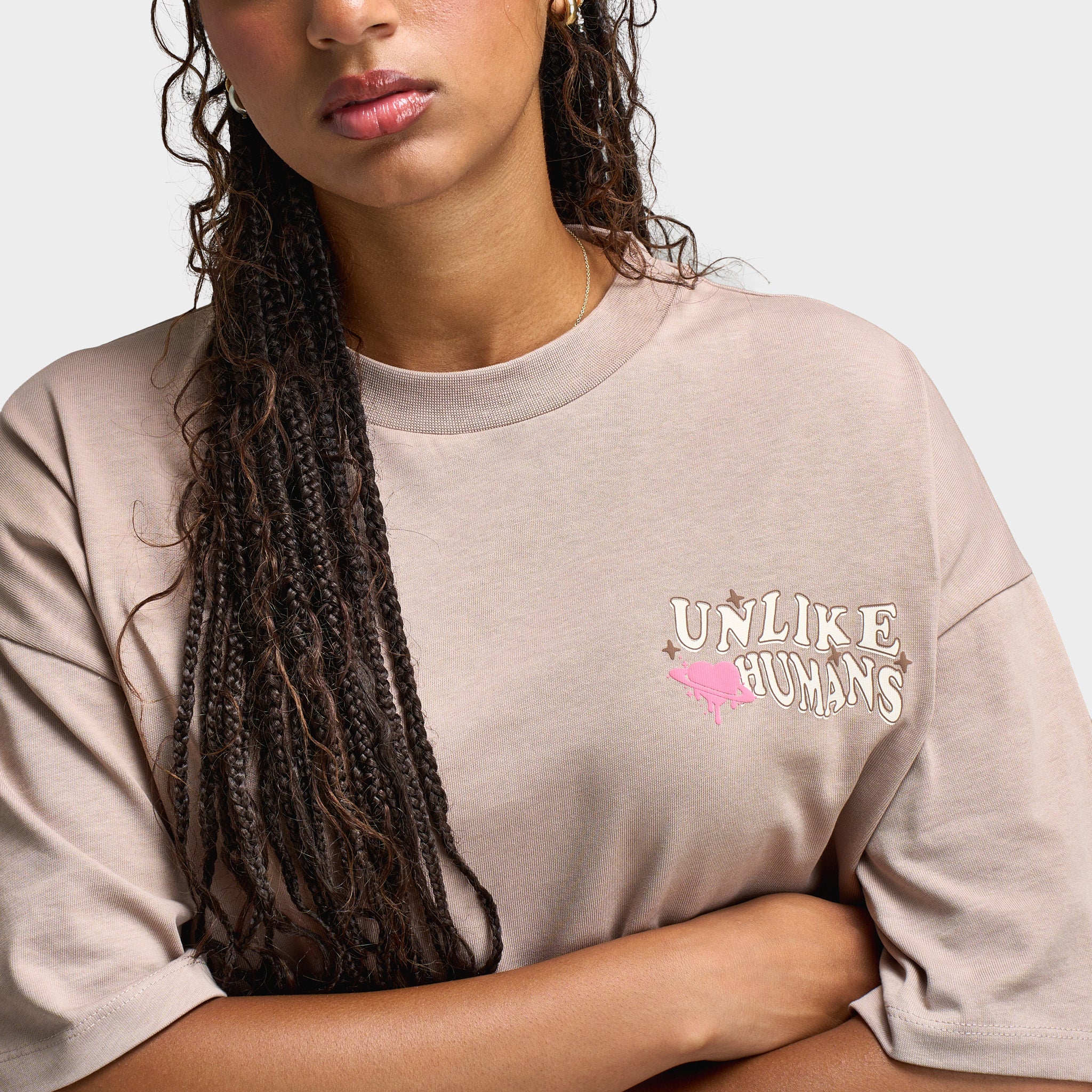 Unlike Humans Women's Wave Tee / Goat - Image 3