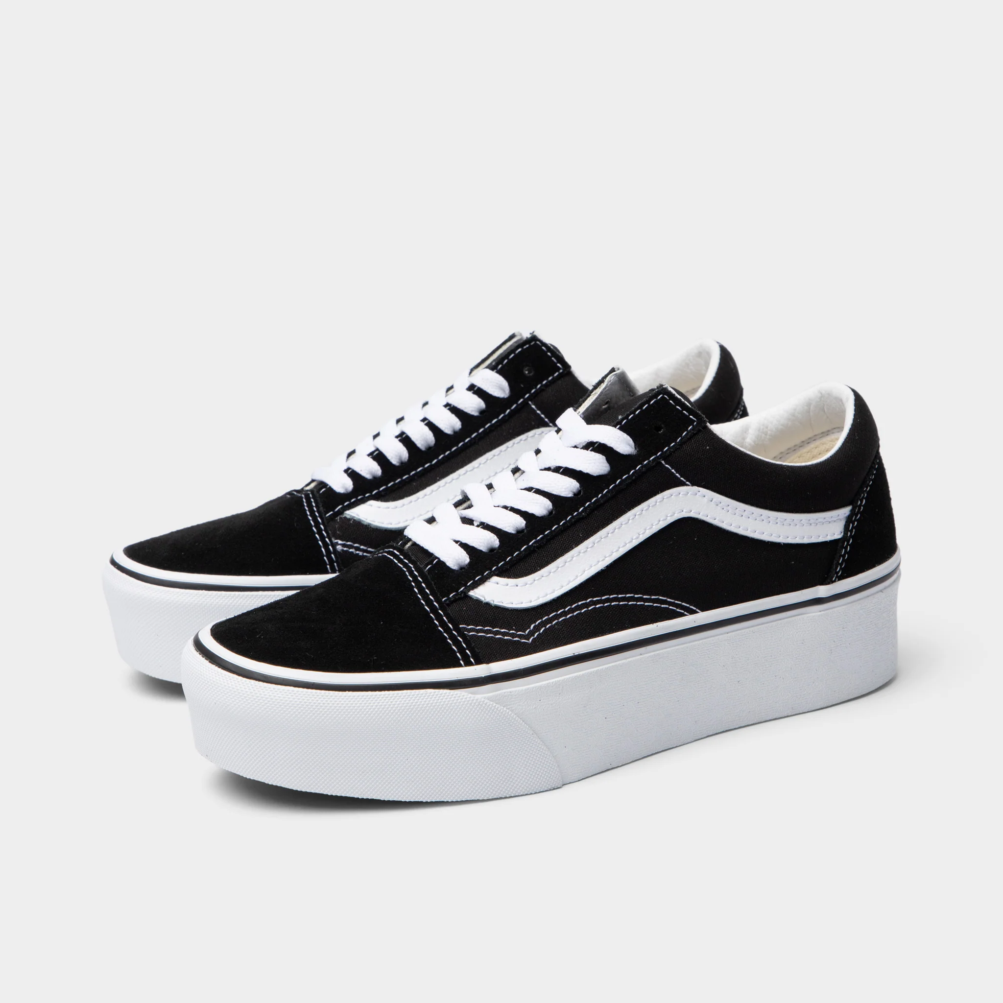 Vans Old Skool Stackform Suede / Canvas Black - True White - Image 2