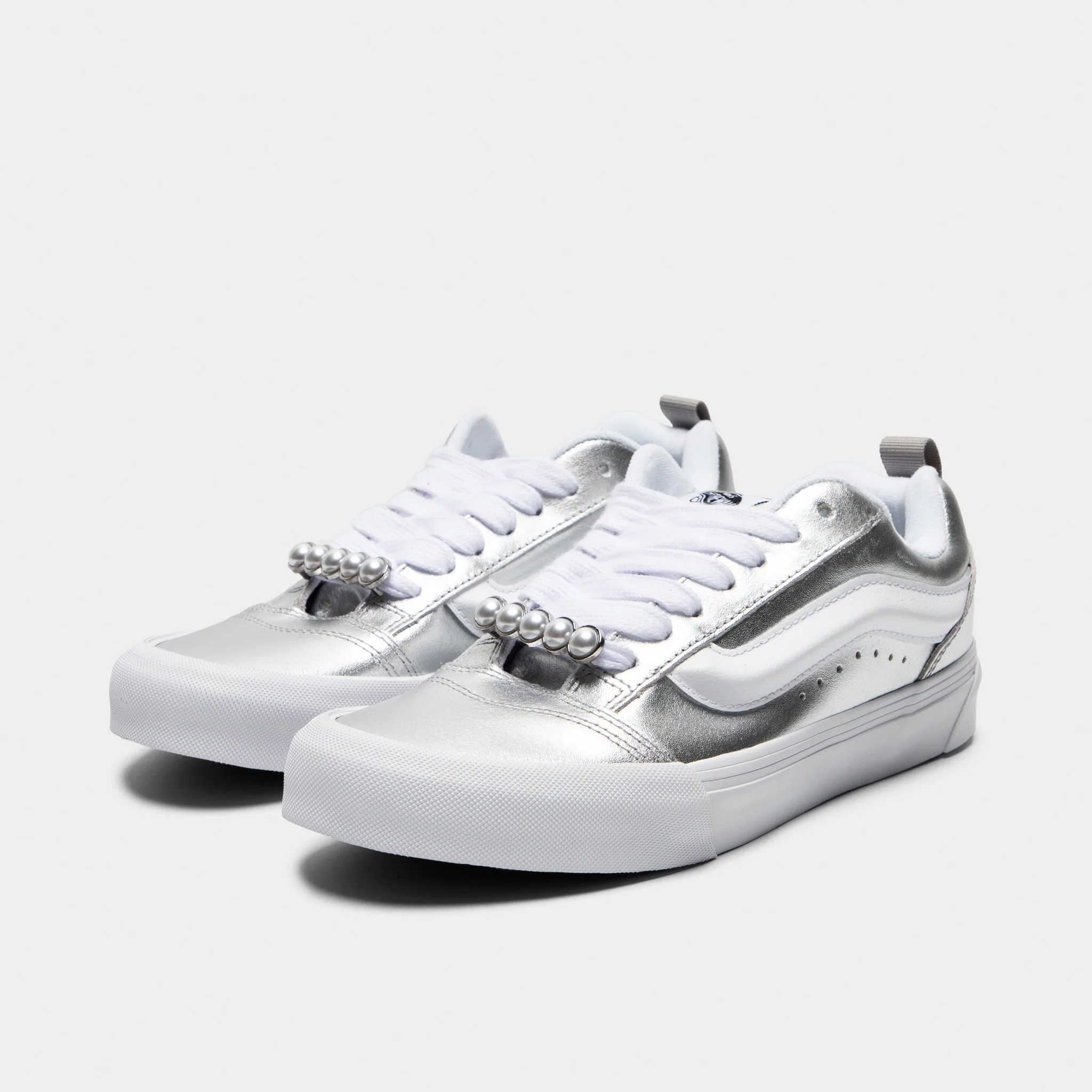 Vans Knu Skool / Metallic Leather Silver - Image 2