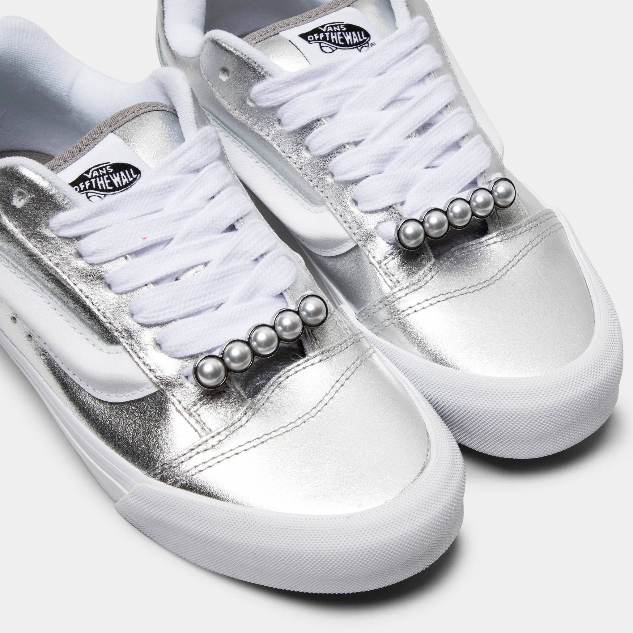 Vans Knu Skool / Metallic Leather Silver - Image 3