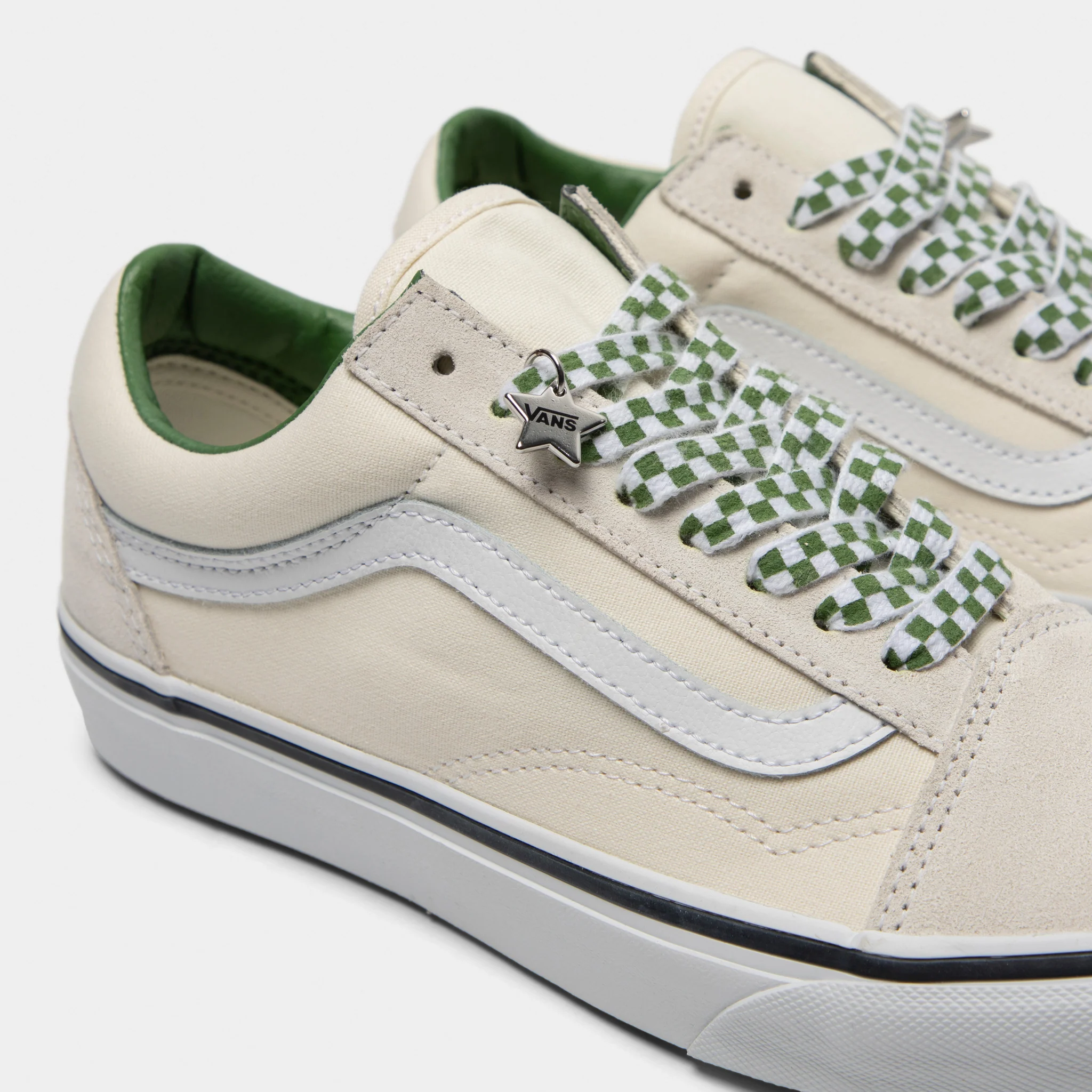 Vans Old Skool Marshmallow / Green Charms - Image 3