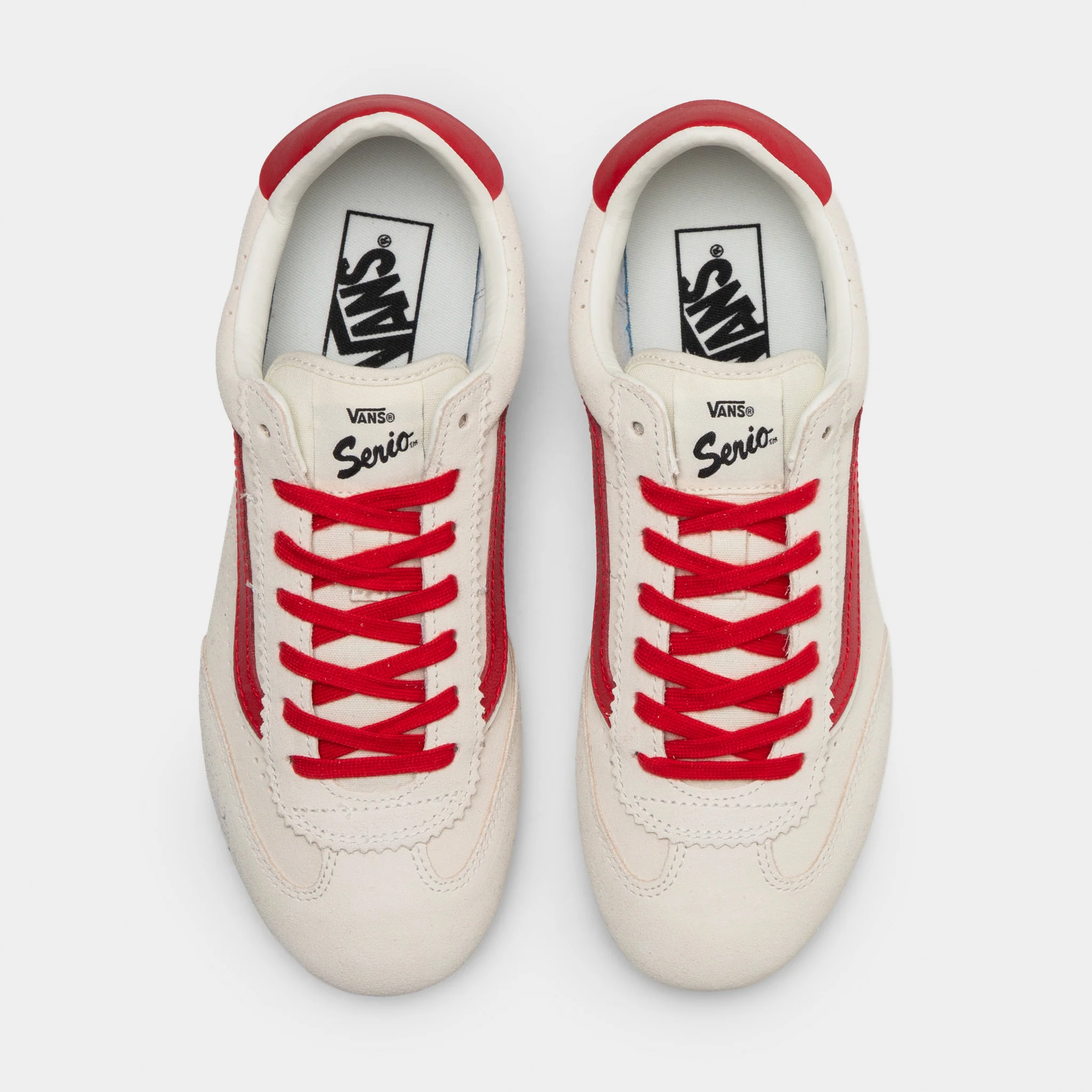 Vans Super Lowpro Suede Marshmallow / Racing Red - Image 5