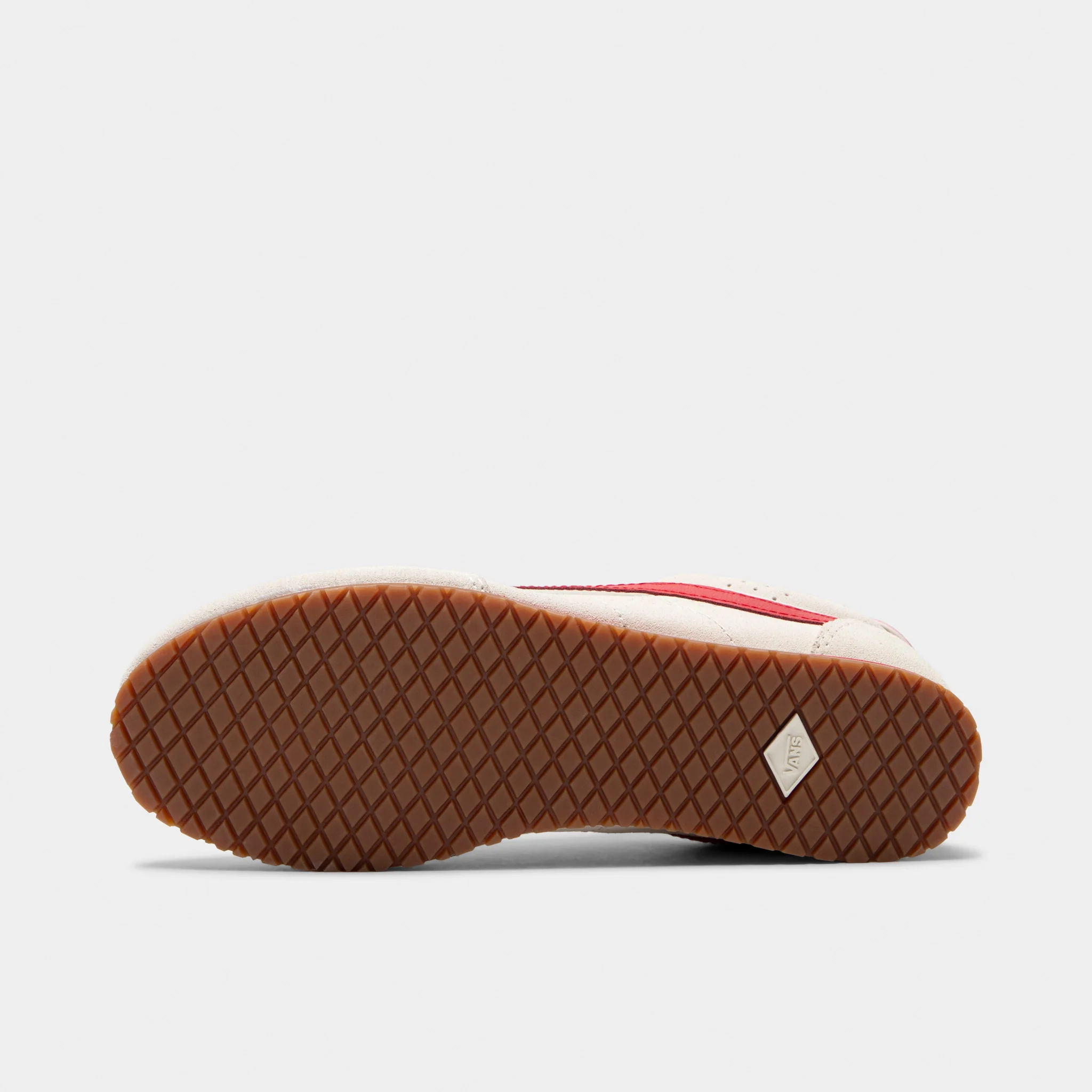 Vans Super Lowpro Suede Marshmallow / Racing Red - Image 6