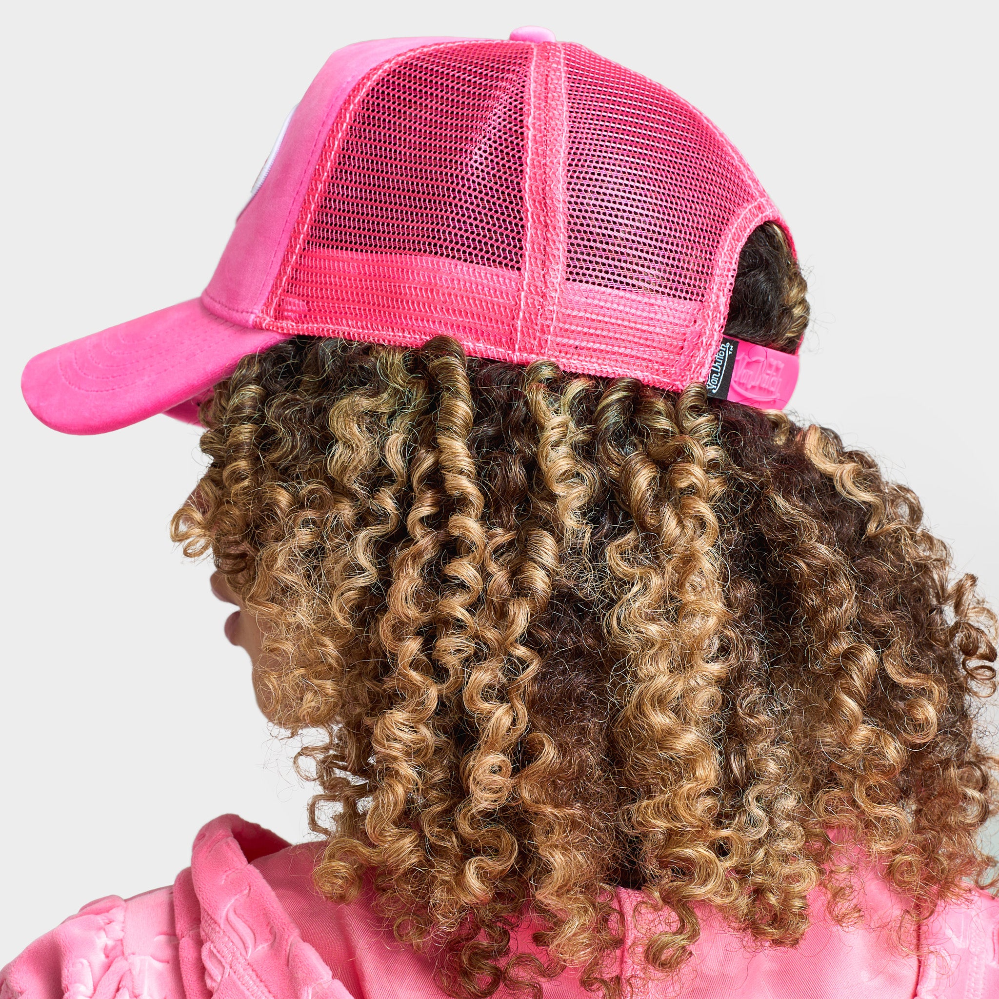 Von Dutch Velvet Trucker Hat / Pink - Image 3